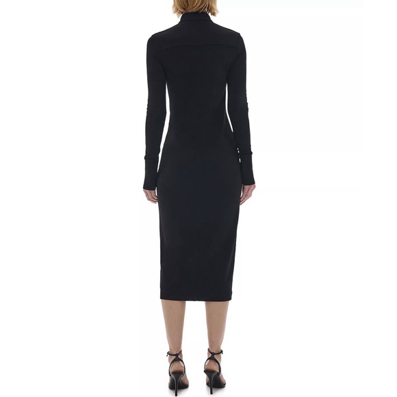 Helmut Lang Viscose Midi Shirt Dress Black Medium NWT - Picture 4 of 16